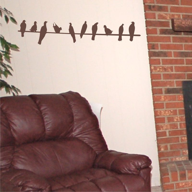 10 Birds Perched Upon a Wire - Wall Decal - product images  of 