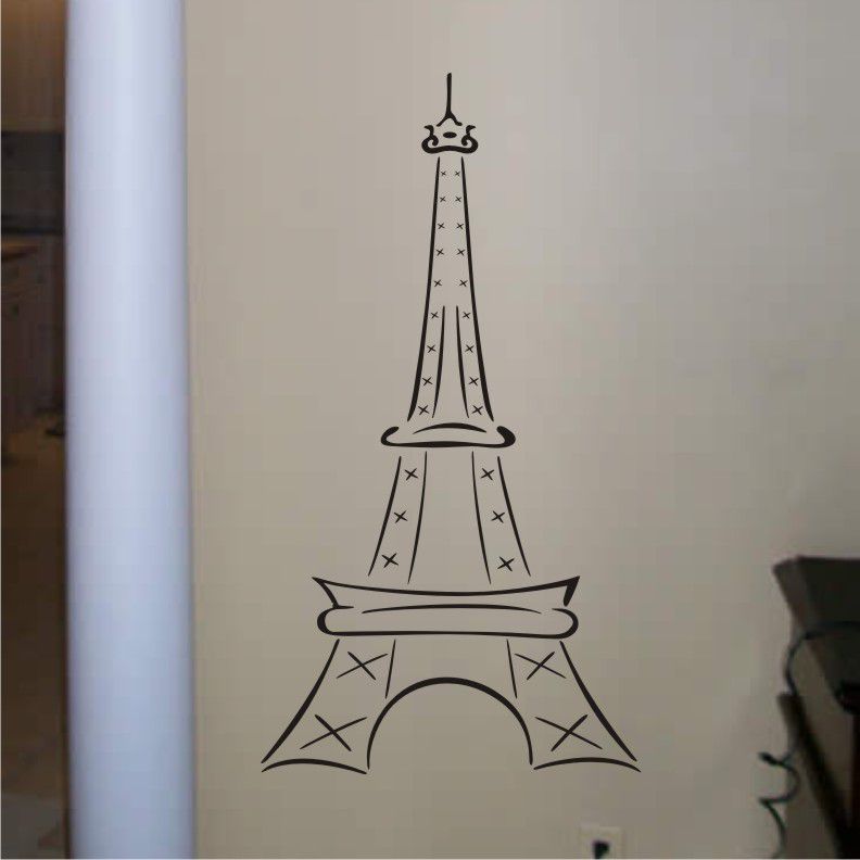 Vinyl Wall Art - Eiffel Tower Tall 48 inches - Wall Decals - product images  of 
