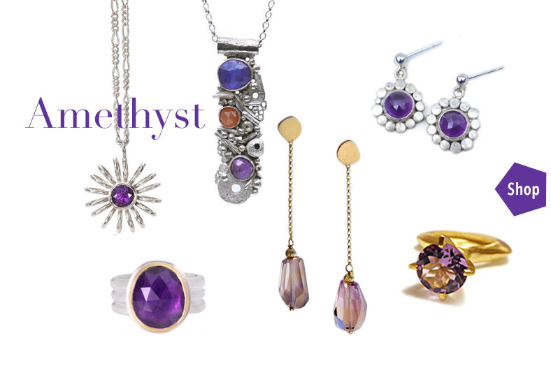 designer jewellery featuring amethyst