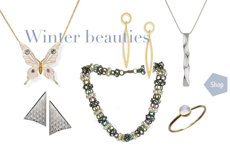 designer jewellery in wintry colours
