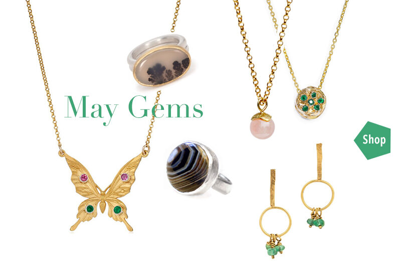 designer jewellery featuring May birthstones