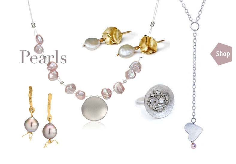 designer jewellery featuring June's birthstone, pearls