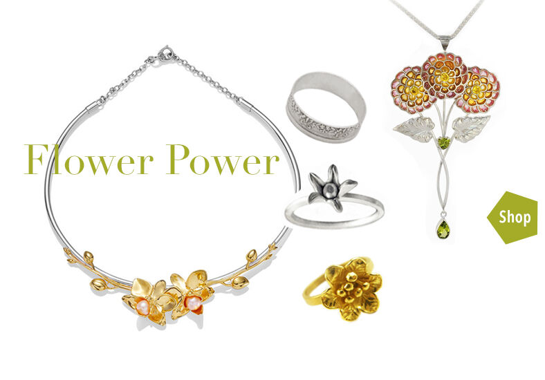designer jewellery with a floral theme