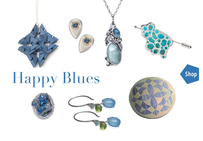 designer jewellery in blue hues