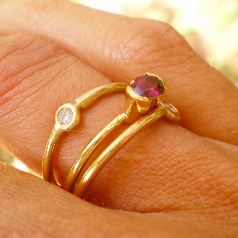 Red Tourmaline Ring in 18K solid yellow gold by Catherine Marche - product images  of 
