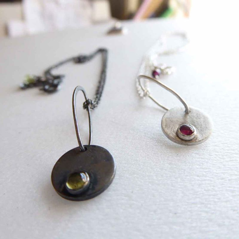 Round Pendant Gemstone Necklace by Catherine Marche - product images  of 