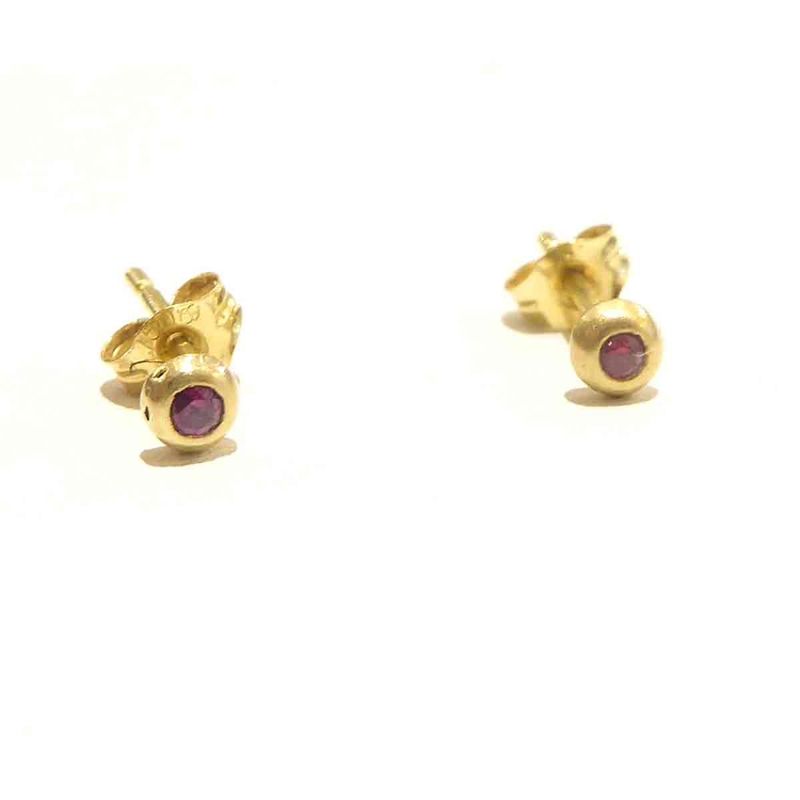 Ruby 18ct gold stud earrings by Catherine Marche  - product images  of 