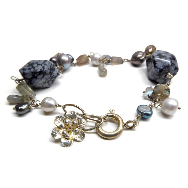 Long Multi Gems Grey Black Bracelet by Catherine Marche - product images  of 