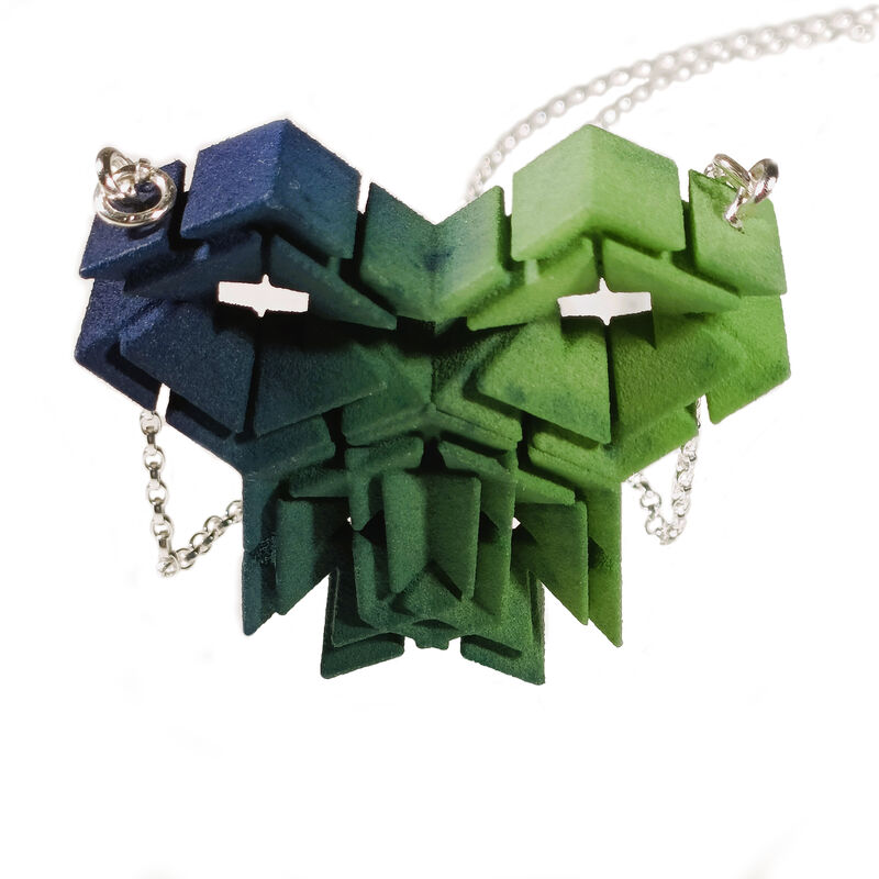 Geometric necklace blue-green by Carly Hitchens - product images