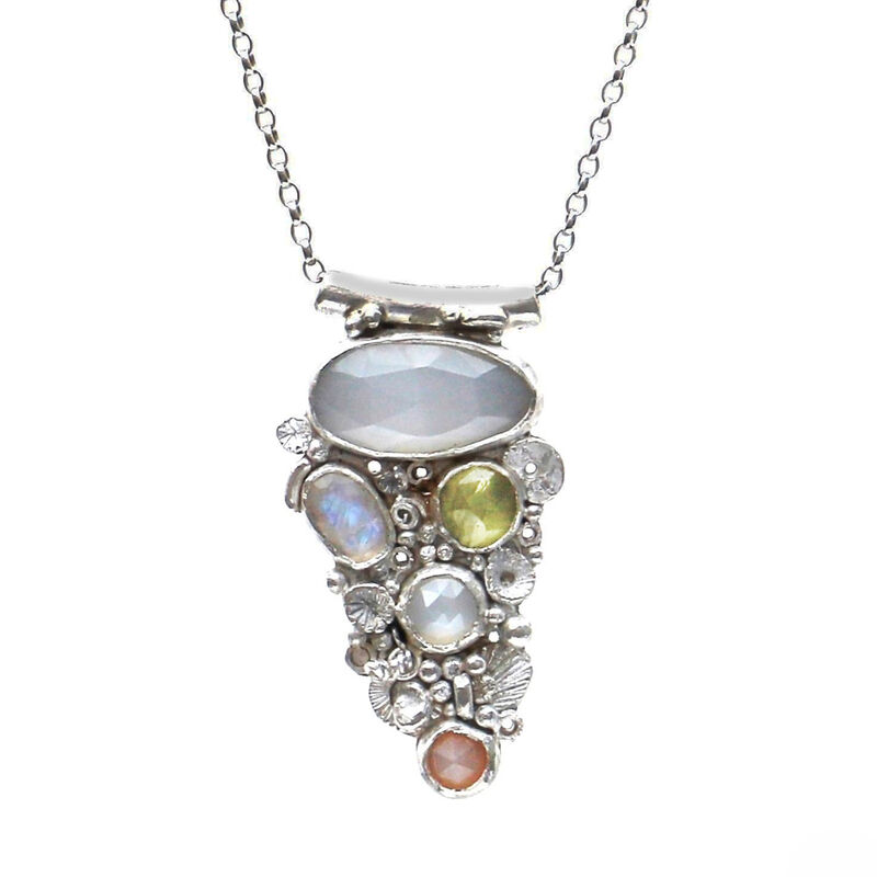 Large crustacean necklace with gemstones by Sarah Blake - product images  of 