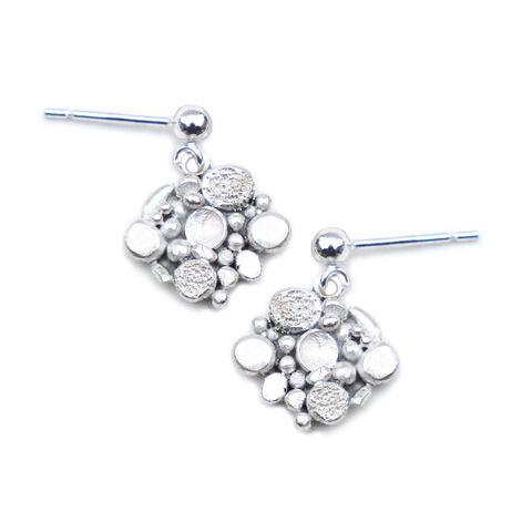 Pebble,drop,earrings,small,by,Sarah,Blake,Sarah Blake, organic silver pebble earrings, boho chic, organic jewellery