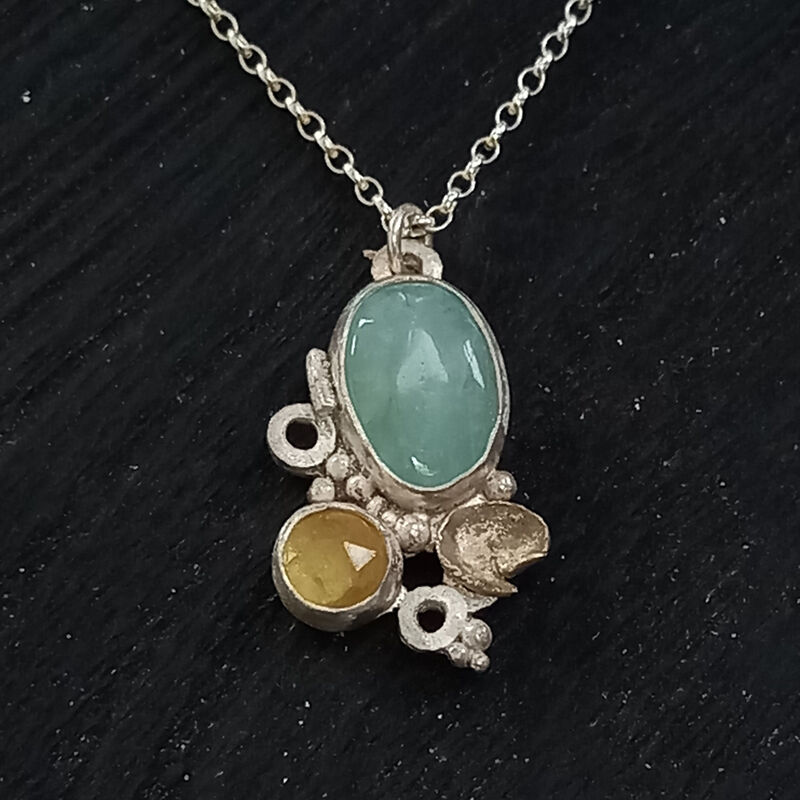 Crustacean pendant blue &amp; yellow by Sarah Blake - product images  of 