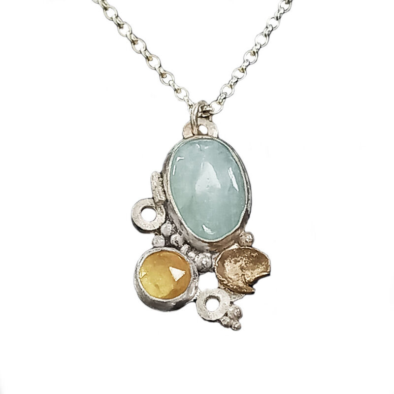 Crustacean pendant blue &amp; yellow by Sarah Blake - product images  of 