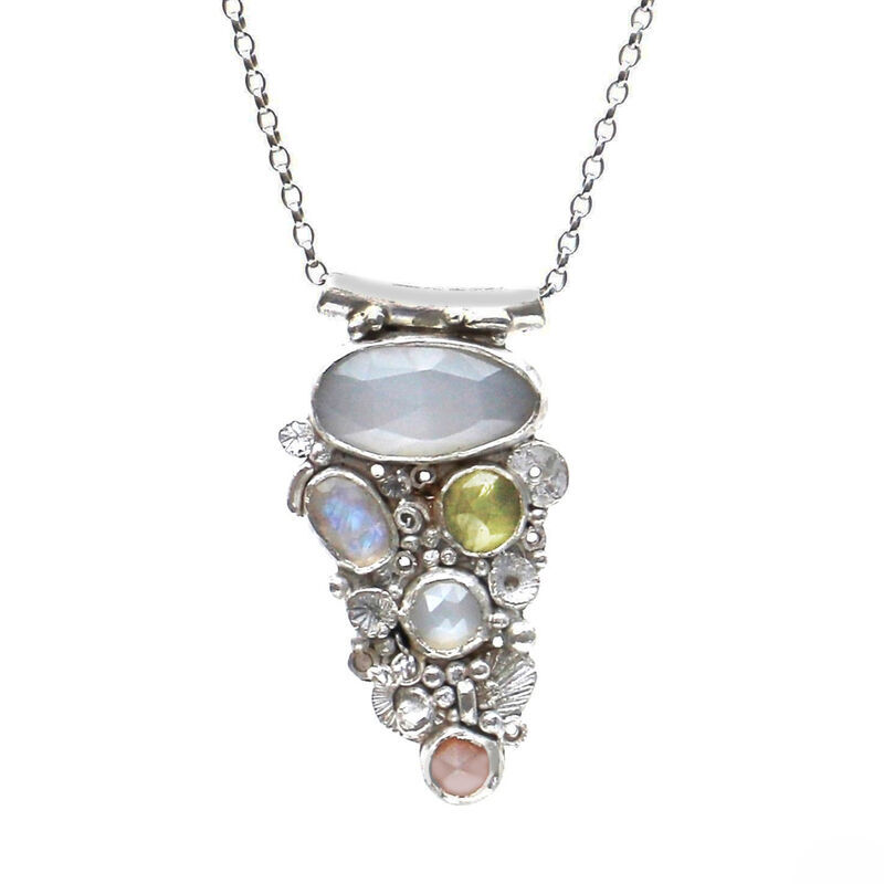 Large crustacean necklace with gemstones by Sarah Blake - product images  of 