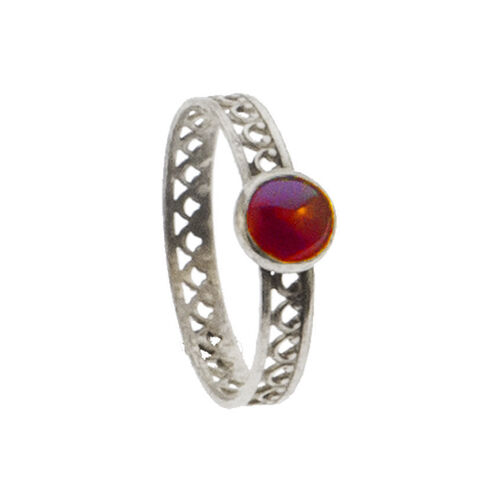Tracery,ring,by,Varr-Dan,silver filigree ring with garnet, Varr-Dan, jedeco, intricate silver ring with garnet