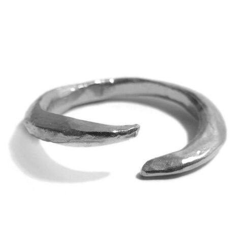 Claw,Ring,in,Sterling,silver,by,Catherine,Marche,claw ring, open crossover ring, recycled sterling silver ring, statement ring, fashion ring, cat claw ring, jewellery inspired by nature, handmade jewellery in london, jedeco , designer jewellery