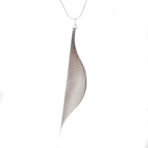 Sigmoid,pendant,silver,by,tJL,silver geometric pendant, textured surface geometric pendant, recycled clock jewellery