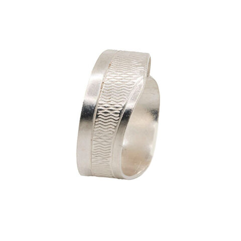 Elephant,scoop,ring,silver,by,tJL,silver engraved wide ring, textured surface silver ring, recycled clock jewellery