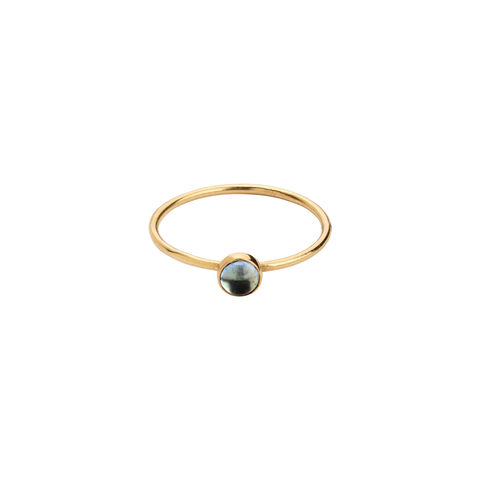 Mini,Blue,topaz,gold,ring,by,Catherine,Marche,blue topaz ring, november birthstone jewellery, dainty gold stacking ring, , catherine marche, solid gold handmade jewelry, gold stacking ring, blue moonstone jewellery, london jeweller