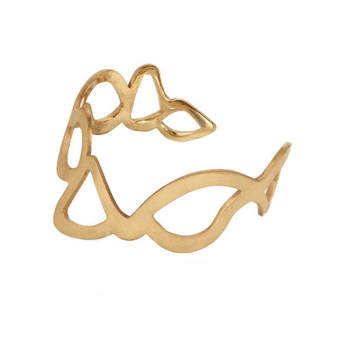 Embroidery,cuff,wide,yellow,gold,plate,by,Danny,Ries,cut-out cuff, lace, gold plated cuff