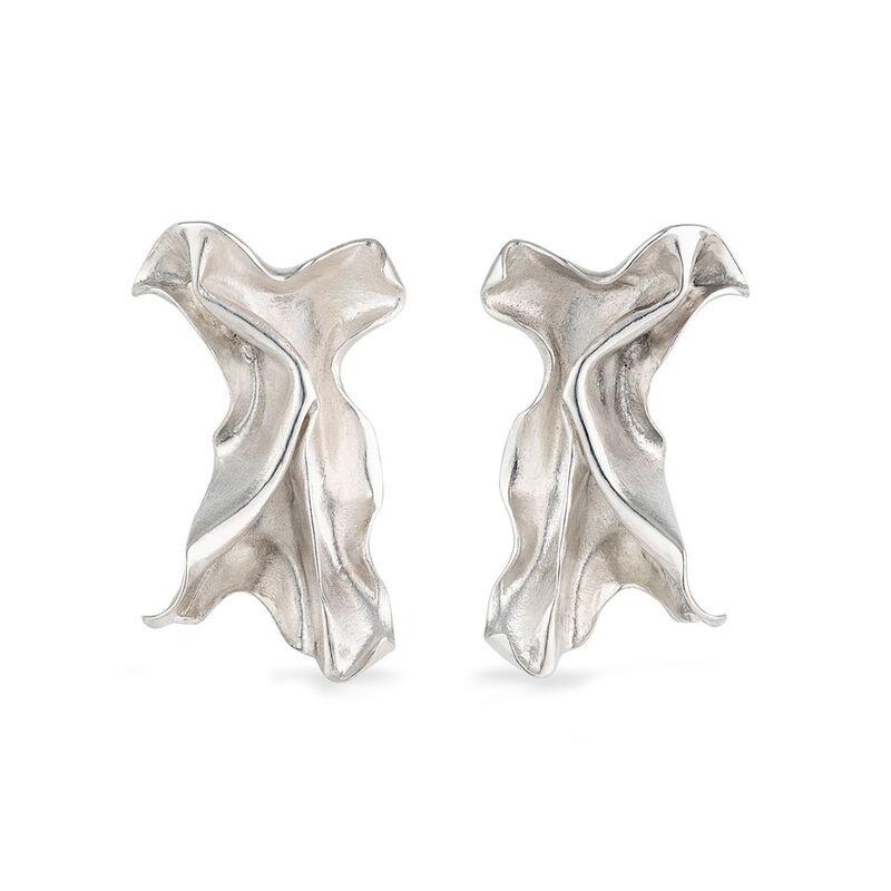 Floating textile silver earrings by Jana Svabova - product images
