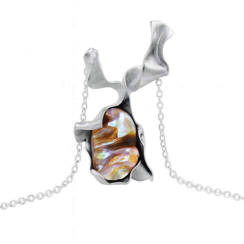 Wrapped blister pearl necklace silver by Jana Svabova - product images