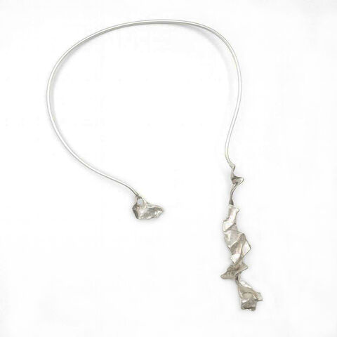Blown,away,scarf,necklace,silver,by,Jana,Svabova,silver crumpled necklace 