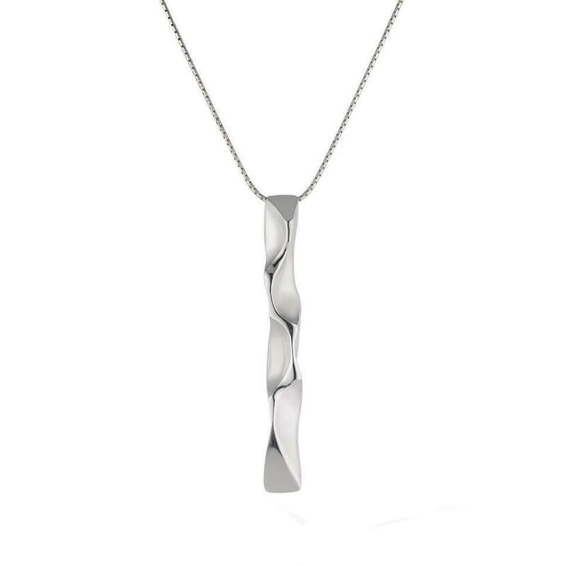 Carved wave necklace silver by Jana Svabova - product images