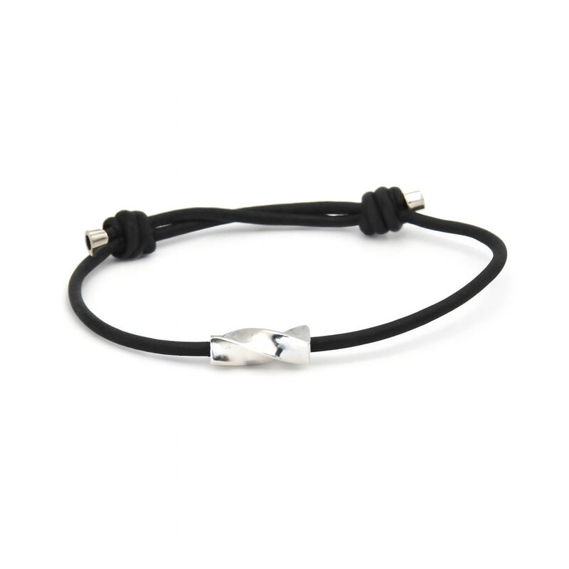 Twisted silver tube bracelet by Jana Svabova - product images