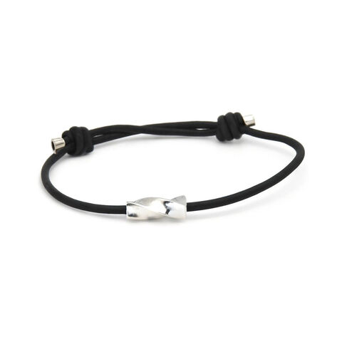 Twisted,silver,tube,bracelet,by,Jana,Svabova,silver twisted tube leather bracelet