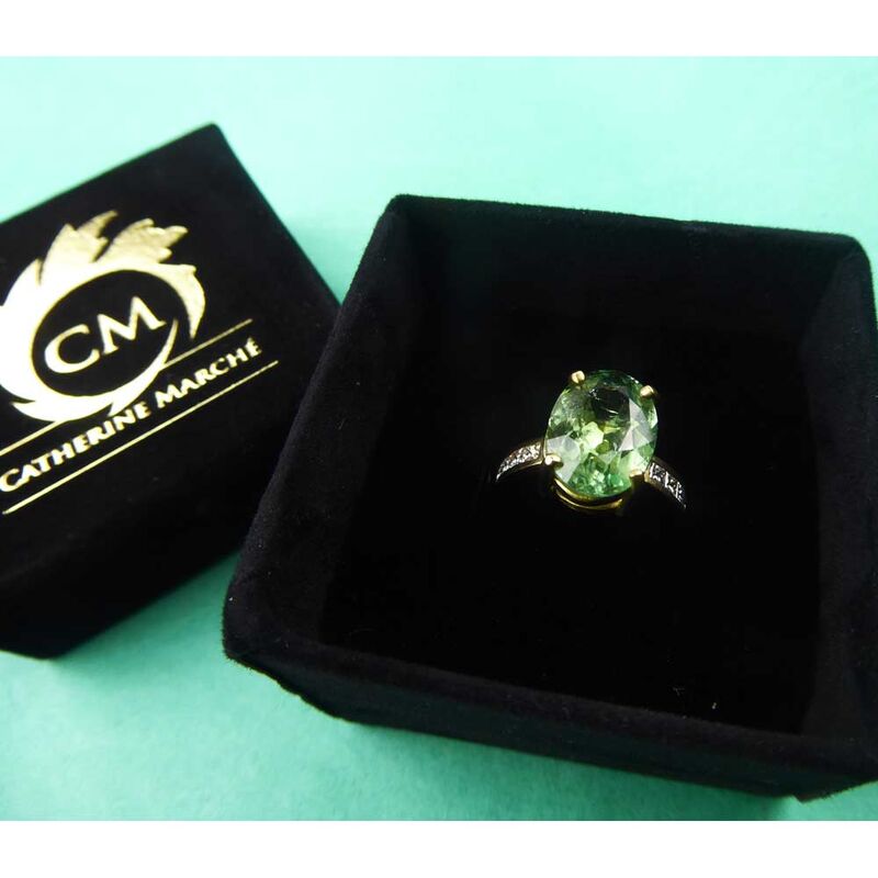 Green Tourmaline Cabochons Round Stud Earrings by Catherine Marche - product images  of 