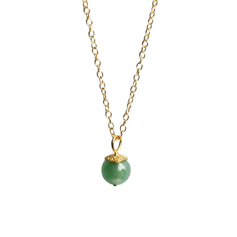 Silhouette,gem,pendant,-,vermeil,&,jade,by,Katerina,Damilos,Katerina Damilos, gemstone layering gold necklace, jade gold layering necklace, green and gold, everyday pendant