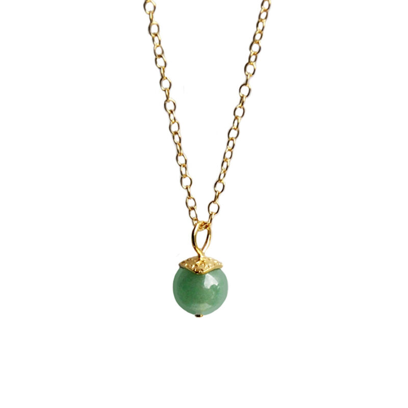 Silhouette gem pendant - vermeil &amp; jade by Katerina Damilos - product images  of 