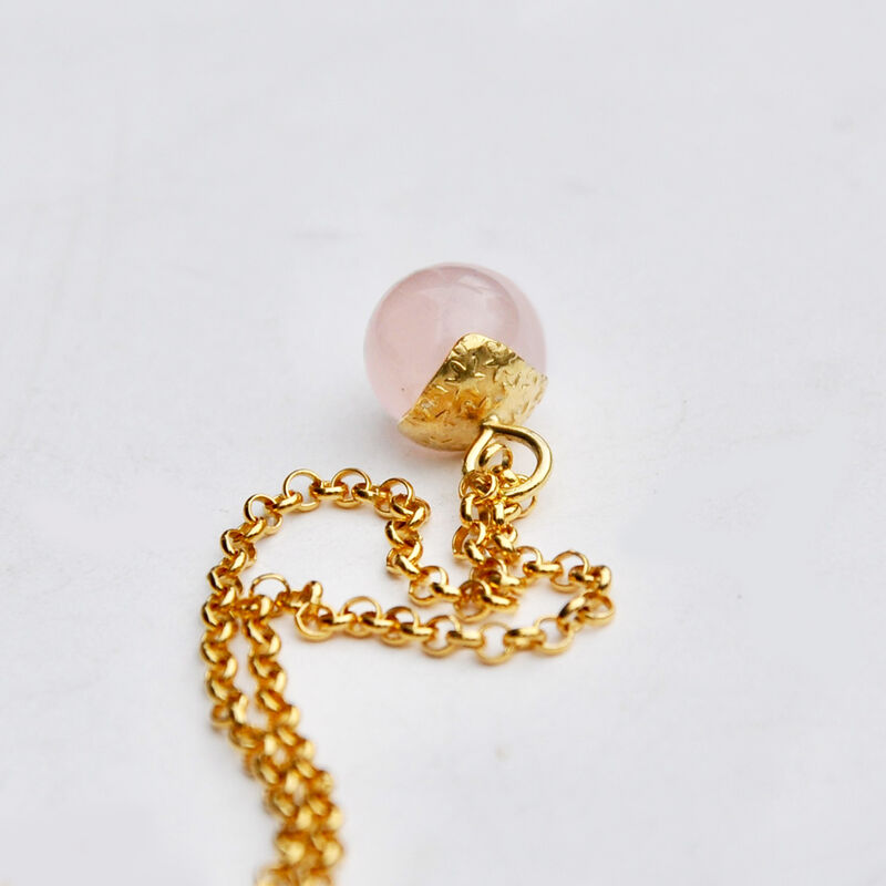 Silhouette gem pendant - vermeil &amp; rose quartz by Katerina Damilos - product images  of 
