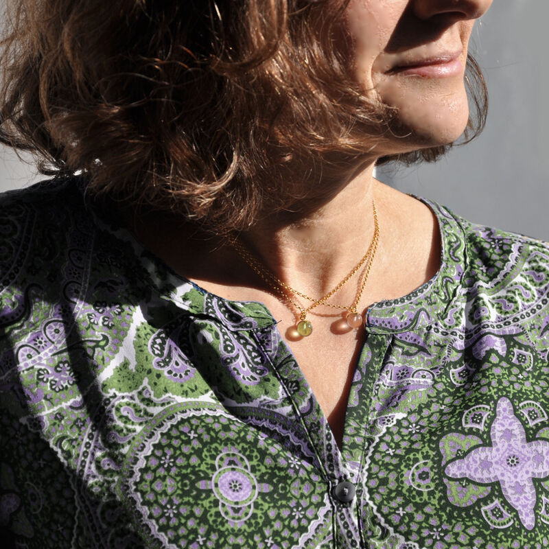 Silhouette gem pendant - vermeil &amp; labradorite by Katerina Damilos - product images  of 