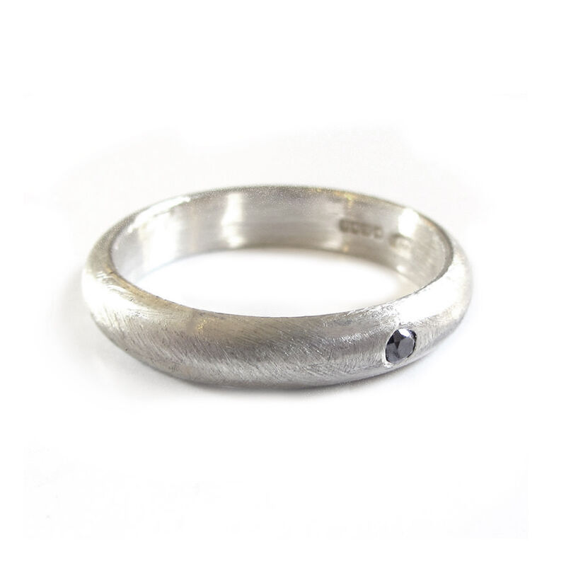 Silver Band with a Black Diamond by Catherine Marche Jewellery - product images  of 