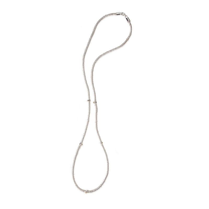 Wrap necklace in silver and gold - long by Danny Ries - product images  of 