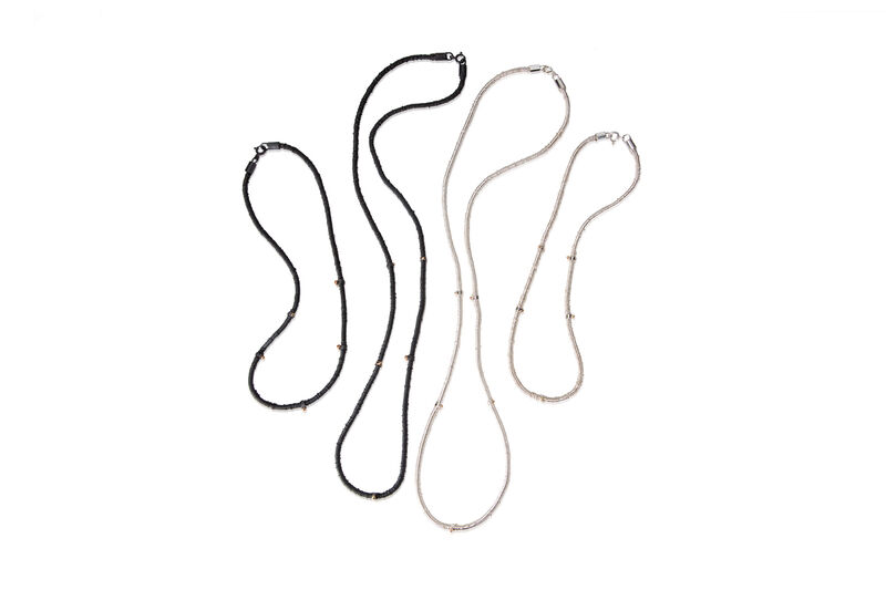 Wrap necklace in silver and gold - long by Danny Ries - product images  of 