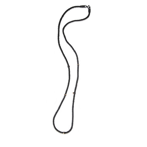 Wrap,necklace,in,black,silver,and,gold,long,by,Danny,Ries,Danny Ries, wrapped necklace silver and gold