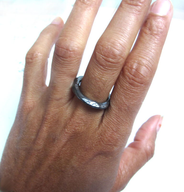 Oxidised Sterling Silver Organic Molten Ring by Catherine Marche - product images  of 