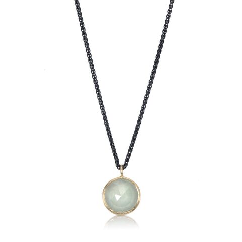 Aquamarine,pendant,by,Naomi,Tracz,aquamarine cabochon pendant, round pendant necklace
