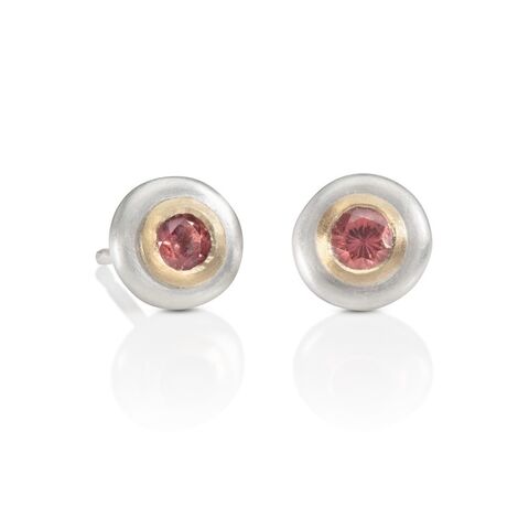 Ruby,studs,by,Naomi,Tracz,fire opal studs silver and gold