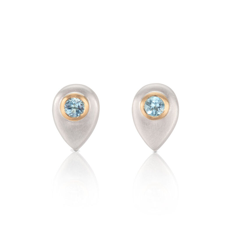 Aquamarine teardrop studs by Naomi Tracz - product images