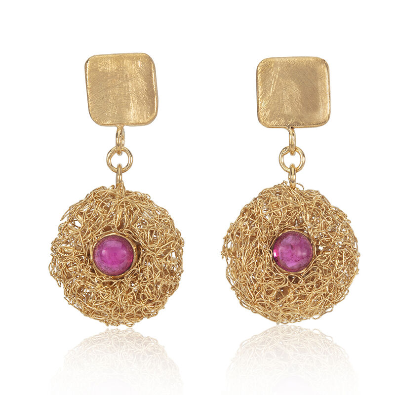 POD earrings gold vermeil with tourmalines by Danny Ries - product images  of 