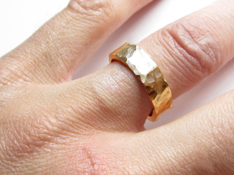 Hammered 18K Gold Wedding Ring by Catherine Marche - product images  of 