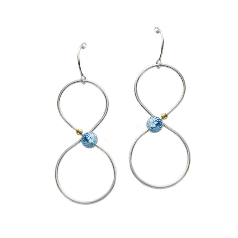 Silhouette double teardrop earrings, silver with topaz by Katerina Damilos - product images  of 