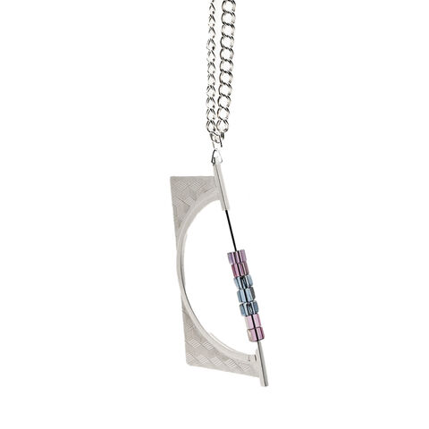 Ui,pendant,silver,by,tJL,silver geometric pendant, textured surface geometric pendant, recycled clock jewellery