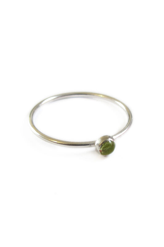 Minimalist Peridot Cabochon Stacking Ring by Catherine Marche - product images  of 