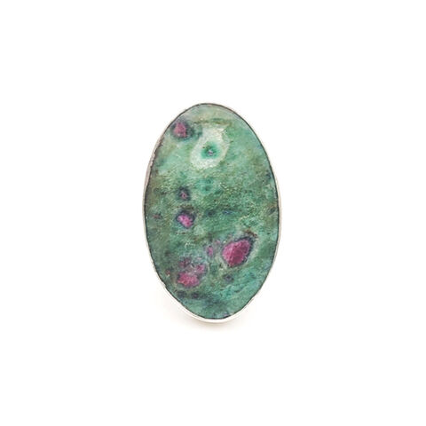 Ruby,with,fuchsite,silver,ring,by,Jana,Svabova,silver statement ring with ruby fuchsite, organic silver ring