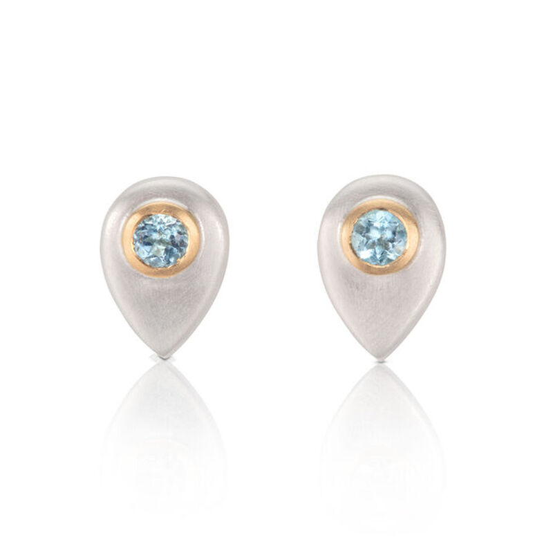 Aquamarine teardrop studs by Naomi Tracz - product images